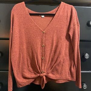 burgundy long sleeve/ sweater